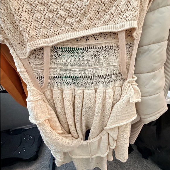 Free People Cream Crochet Ruffled Knit Tank - Picture 2 of 2